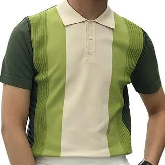 Мужской летний свитер с воротником-поло и вязаным кедровым свитером
